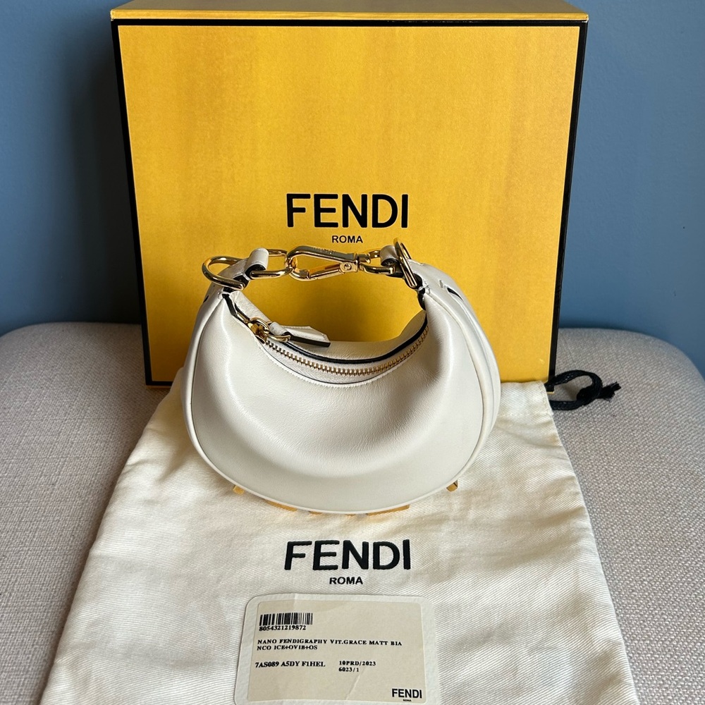 Fendi White Nano Fendigraphy Bag